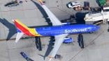 southwest 737-800 on tarmac seen from above