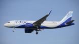 IndiGo aircraft flying through sky