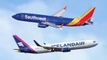 Southwest Airlines aircraft (top) and Icelandair aircraft