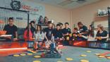 students at a robotics event